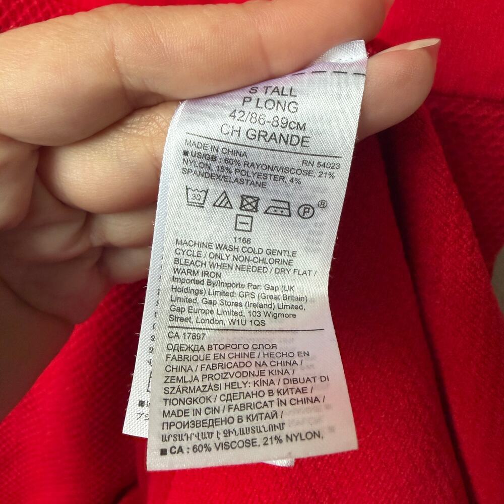 Banana Republic Red Ribbed Knit A-Line Midi Dress Size S - Picture 5 of 6